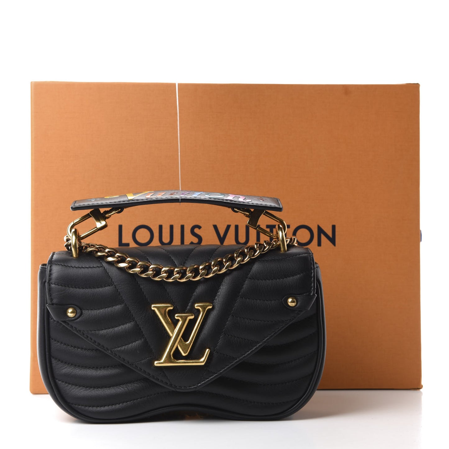 Calfskin New Wave Chain PM Black