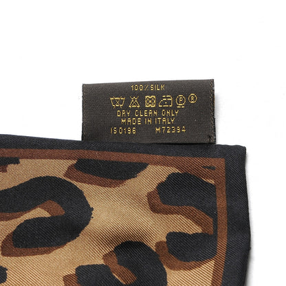Louis Vuitton Silk Leopard Bandeau Scarf Marron 5 of 8