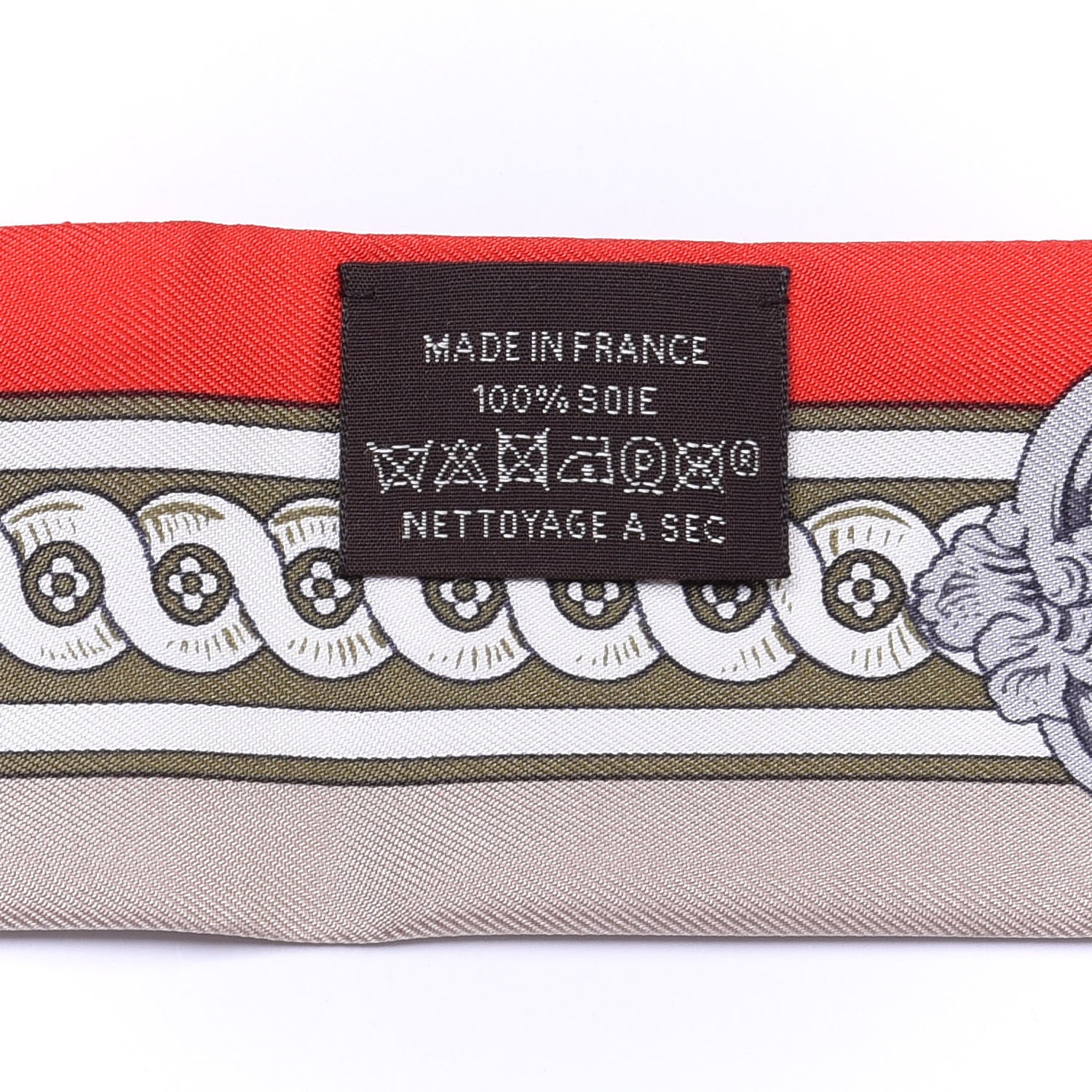 Hermes Silk Bride De Cour Twilly Corail Naturel Kaki 2 of 4