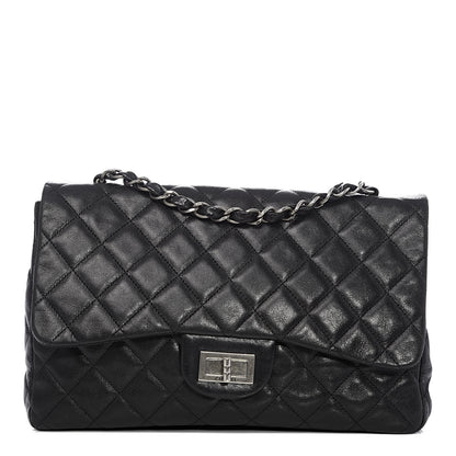 Chanel Washed Lambskin Quilted Jumbo Hybrid Reissue Flap Black 1 of 10