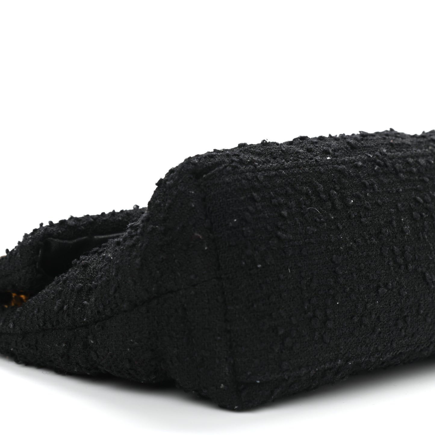 Boucle Tweed Quilted Small Loulou Puffer Monogram Chain Satchel Black