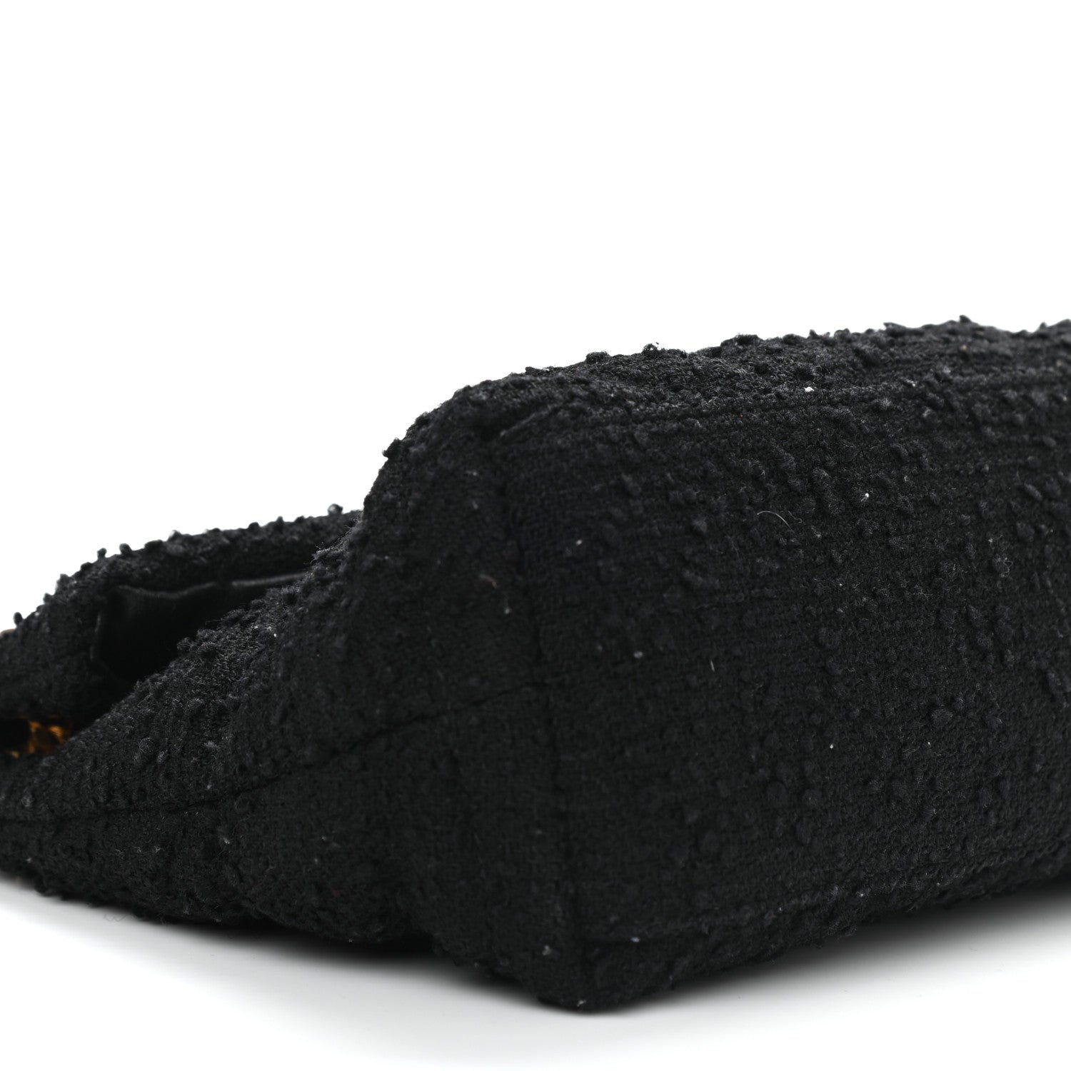 Saint Laurent Boucle Tweed Quilted Small Loulou Puffer Monogram Chain Satchel Black 10 of 12