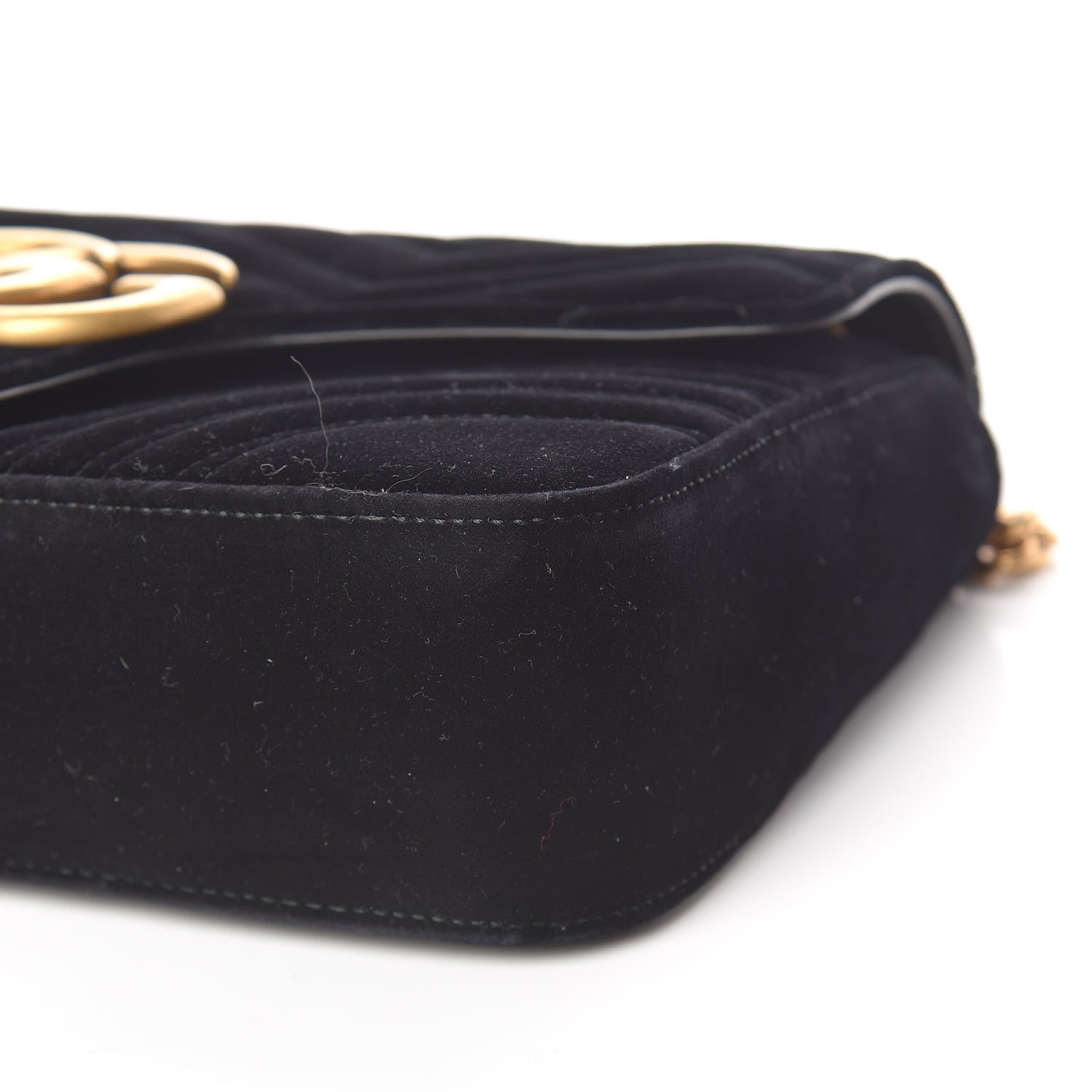 Gucci Velvet Matelasse Medium GG Marmont Shoulder Bag Black 6 of 10