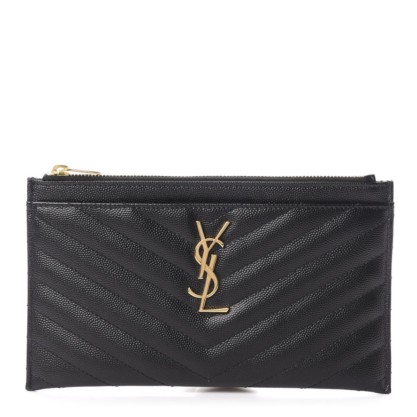 Grain De Poudre Chevron Monogram Bill Pouch Black