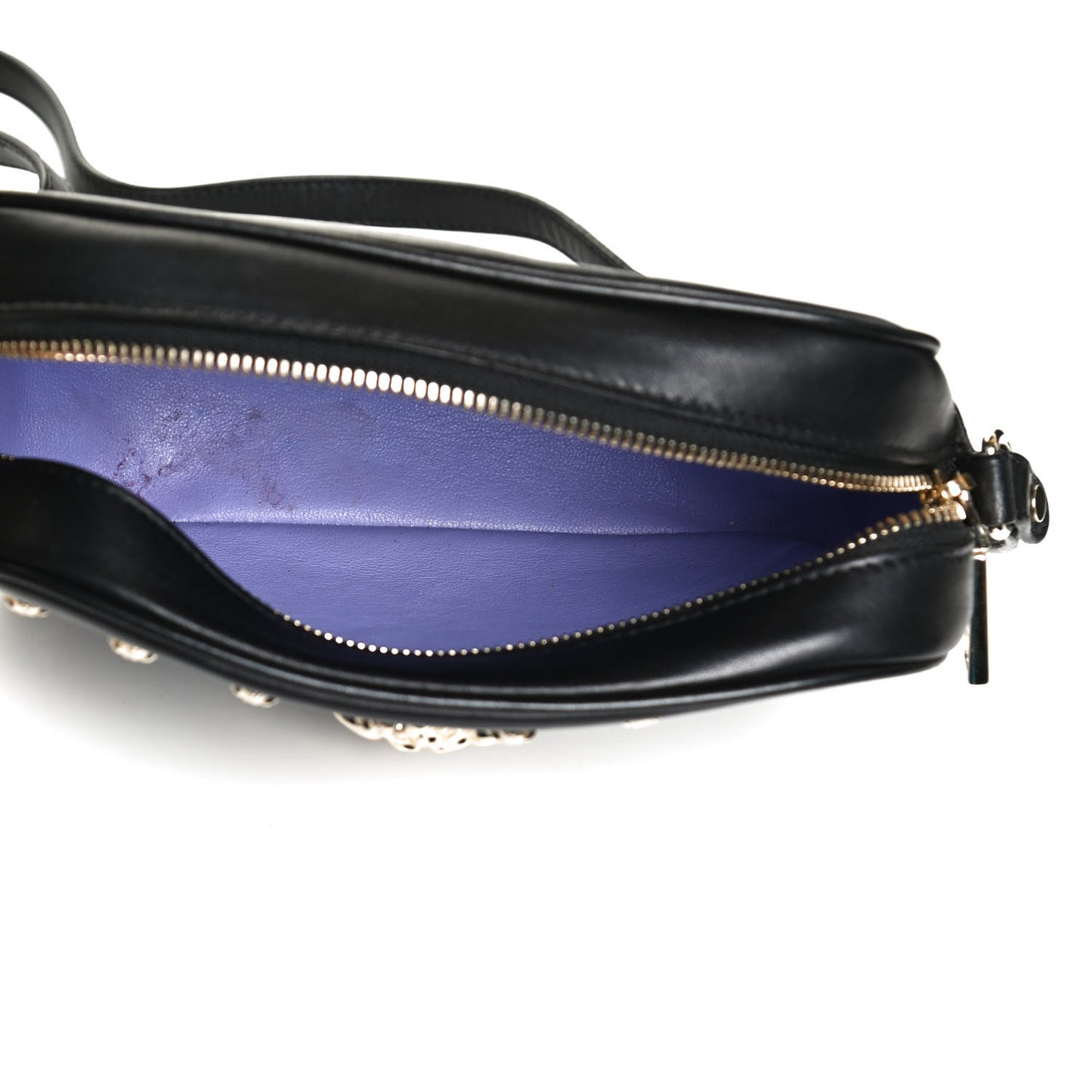 Calfskin Palazzo Medusa Camera Bag Black