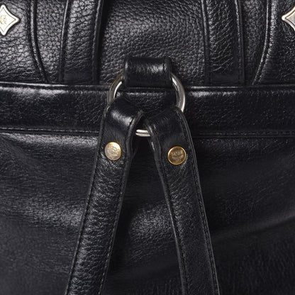 MCM Grained Calfskin Studded Drawstring Backpack Black 9 of 15