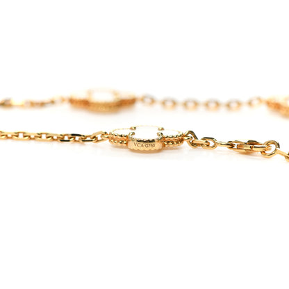 Van Cleef & Arpels 18K Yellow Gold Mother of Pearl 10 Motifs Vintage Alhambra Necklace 5 of 8