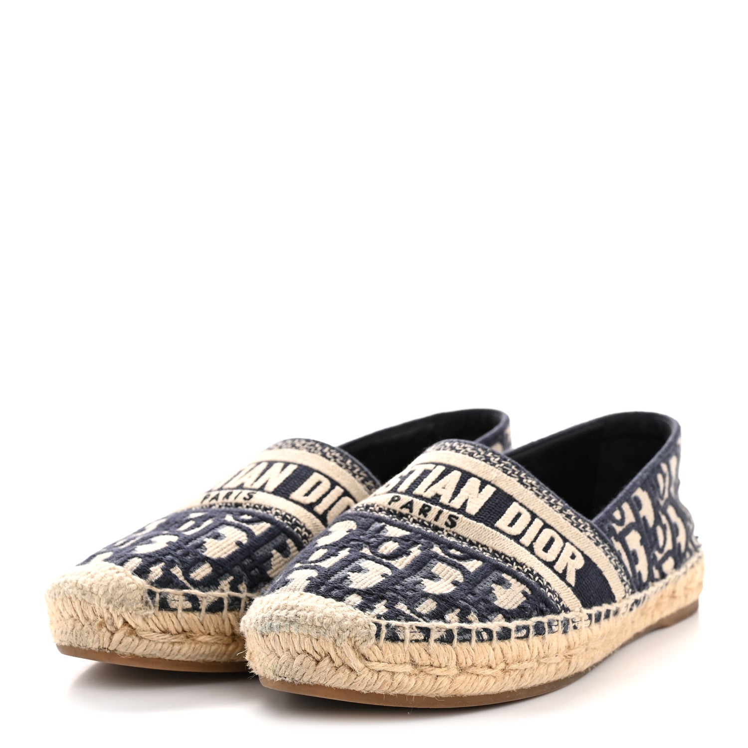 Christian Dior Oblique Embroidered Granville 15mm Espadrilles 37 Deep Blue 4 of 10