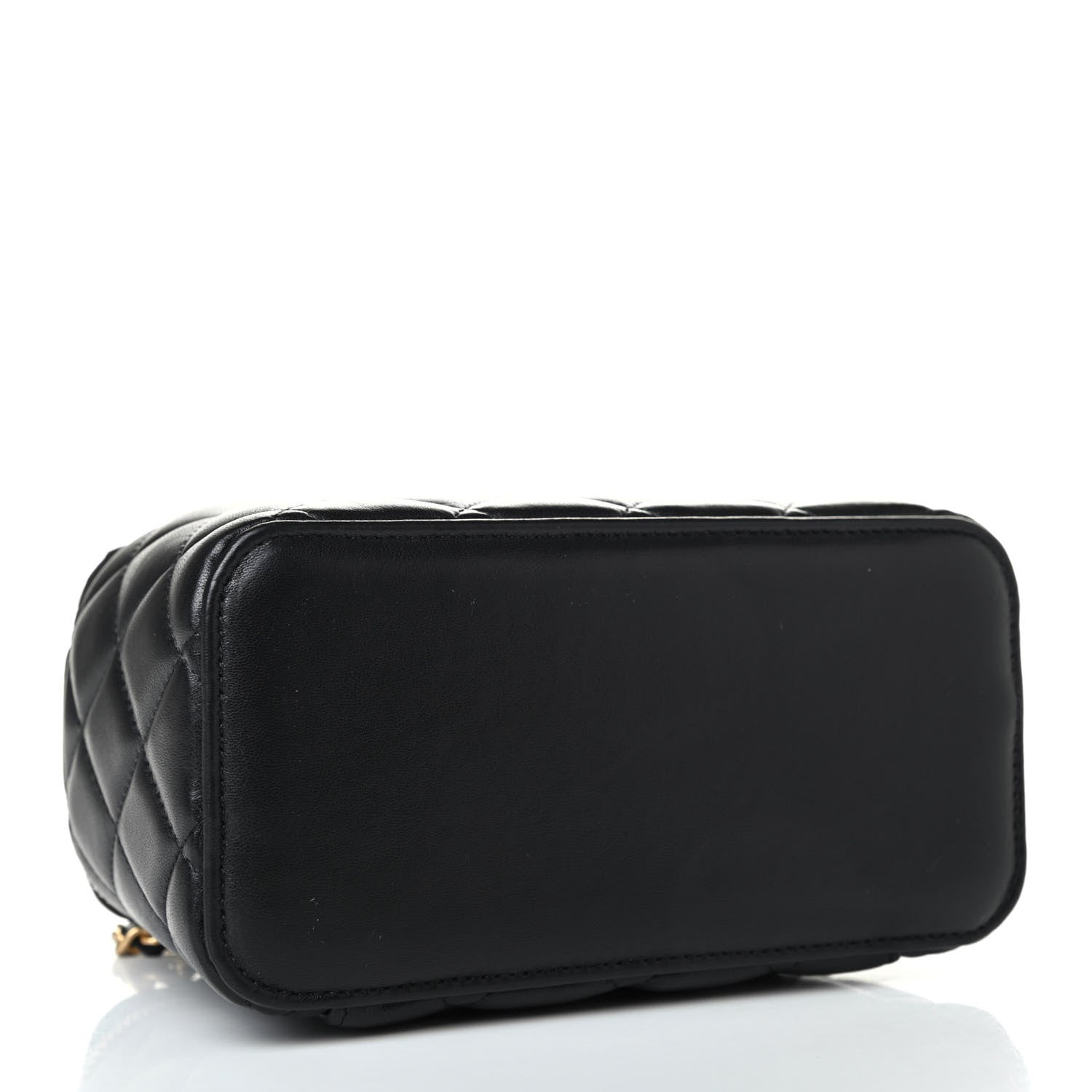 Chanel Lambskin Quilted Small Top Handle Vanity Case With Chain Black 3 of 4