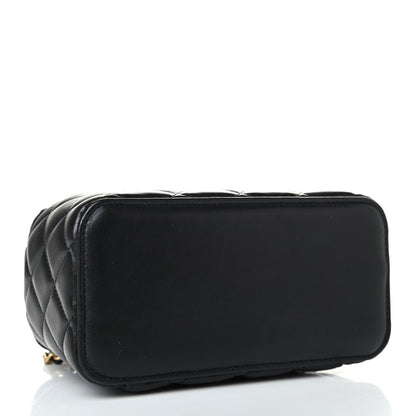 Chanel Lambskin Quilted Small Top Handle Vanity Case With Chain Black 3 of 4