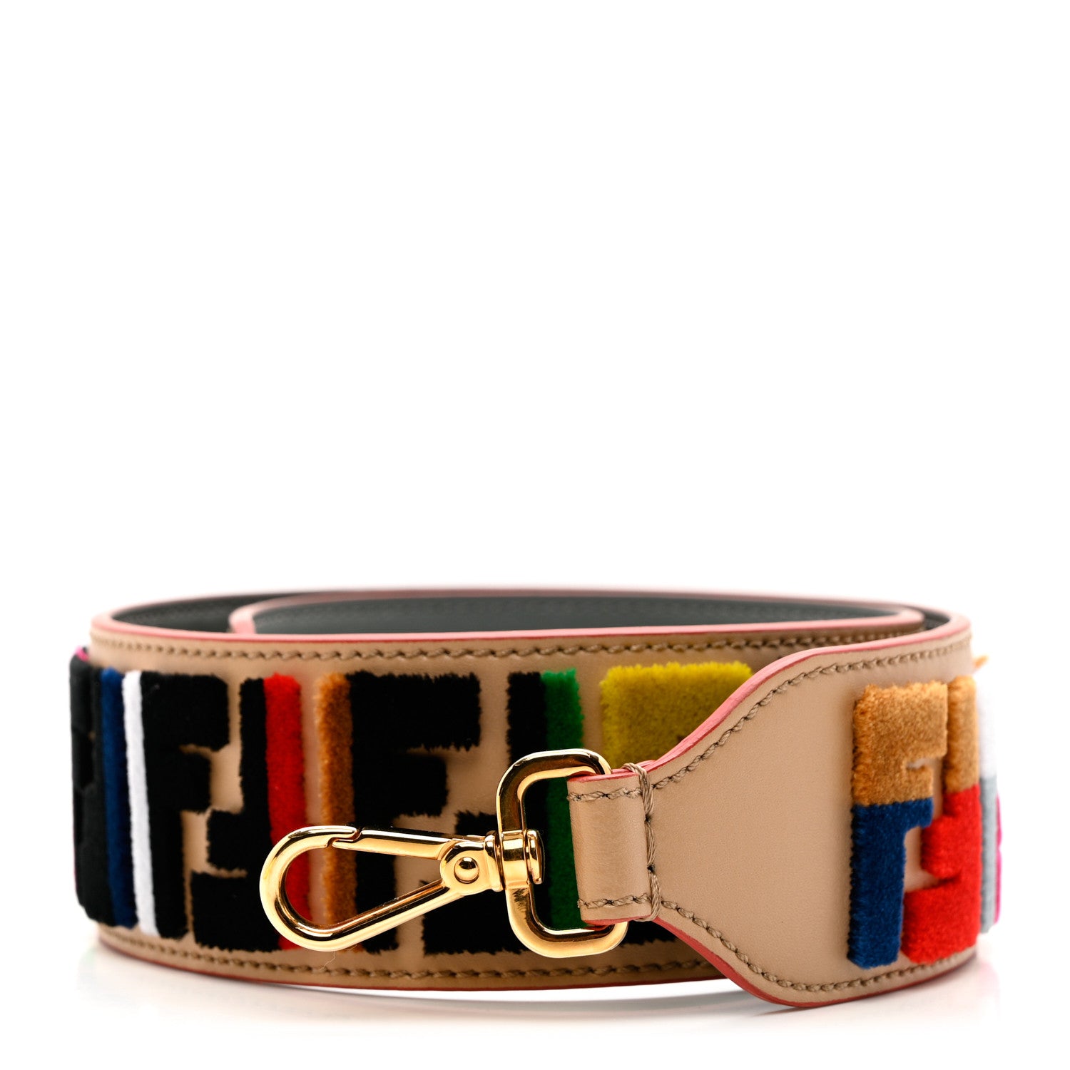 Fendi Vitello Liberty Velvet FF Multicolor Strap You Multicolor Cuoio 1 of 4