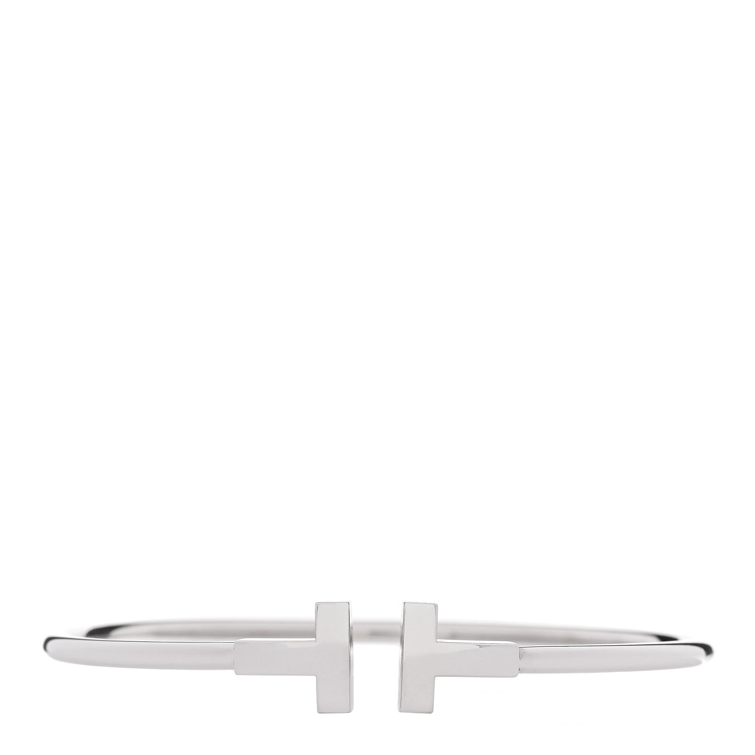 Tiffany 18K White Gold T Wire Bracelet 1 of 3