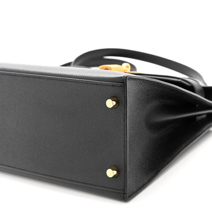 Hermes Epsom Horseshoe Vesro Kelly Sellier 28 Black Tabac Camel 10 of 13