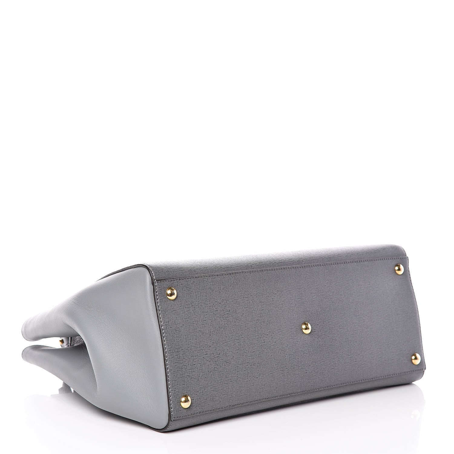 Fendi Vitello Elite Flamingo Regular 2Jours Tote Grigio Grigio Chiaro 5 of 11