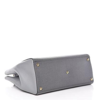 Fendi Vitello Elite Flamingo Regular 2Jours Tote Grigio Grigio Chiaro 5 of 11