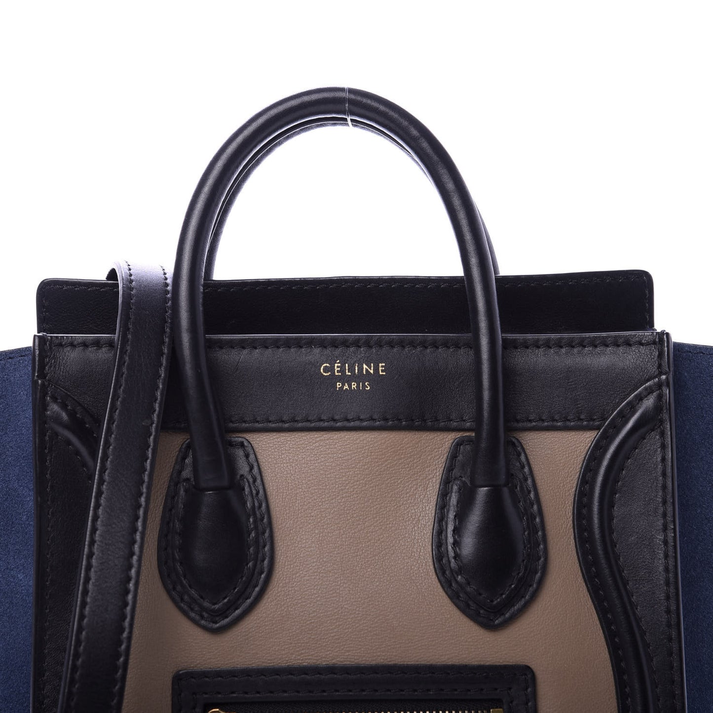 Calfskin Suede Nano Tri-Color Luggage Sand