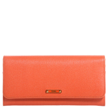 Fendi Vitello Elite Continental Wallet Arancio 1 of 7