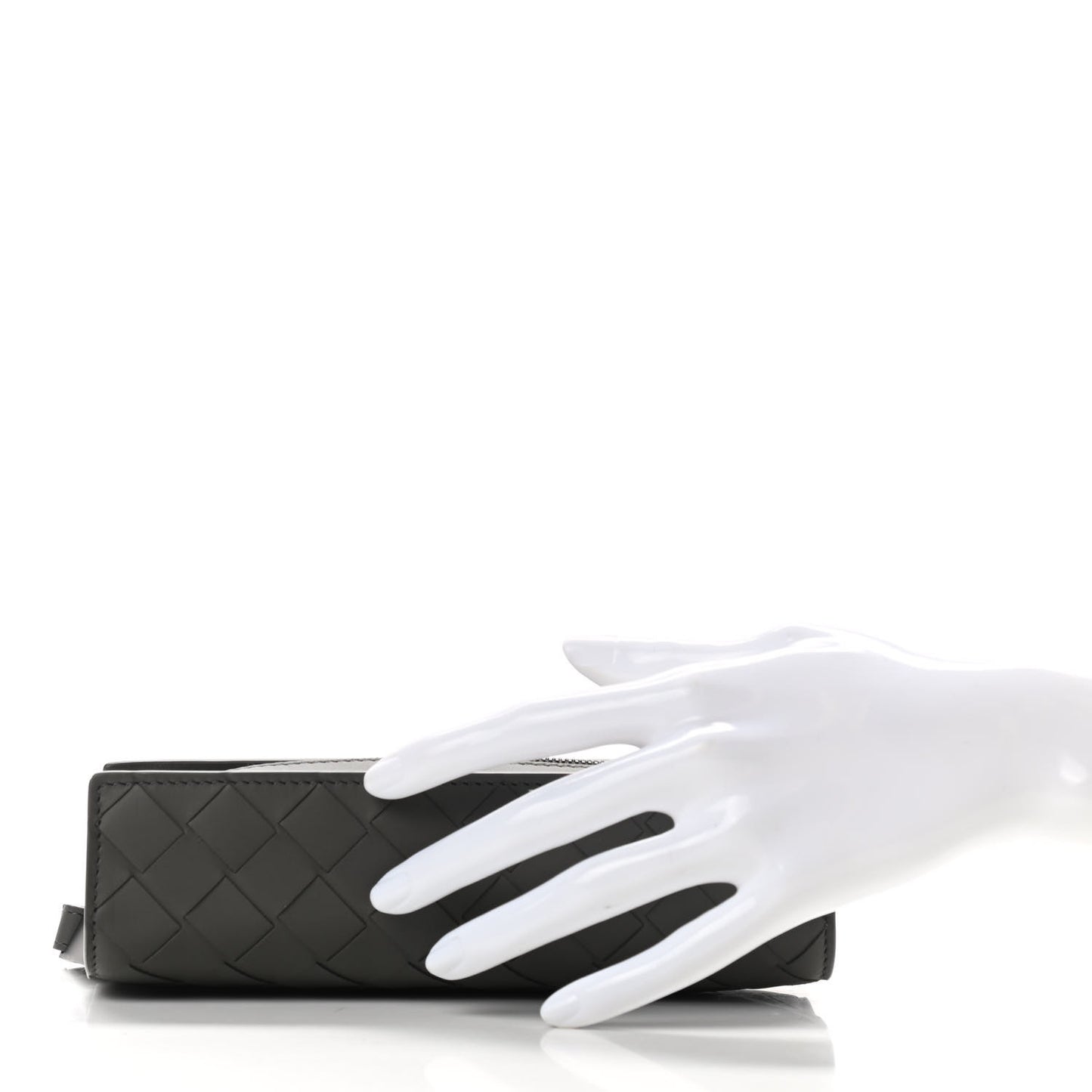 Nappa Maxi Intreccio Wristlet Pouch Graphite