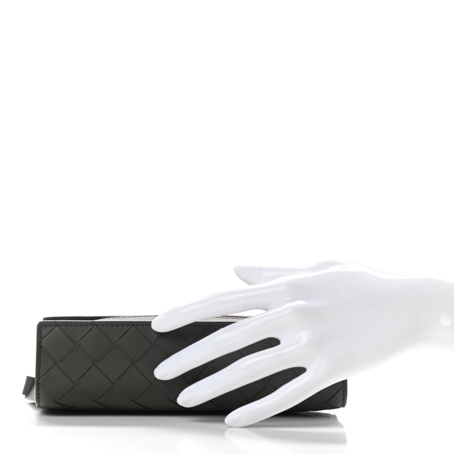 Bottega Veneta Nappa Maxi Intreccio Wristlet Pouch Graphite 2 of 7