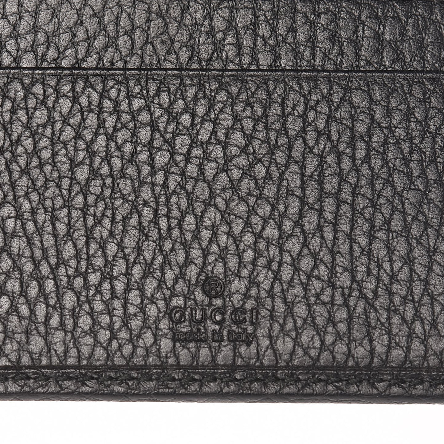 Pebbled Calfskin GG Marmont Card Case Black