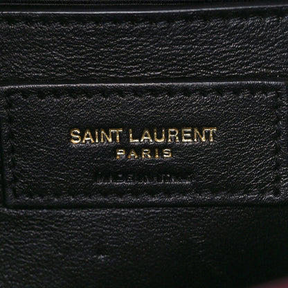Saint Laurent Grain De Poudre Textured Mixed Matelasse Medium Triquilt Monogram Satchel Rouge Legion 8 of 16