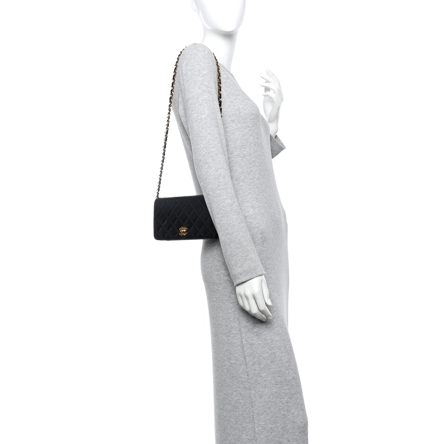 Lambskin Quilted Small Single Flap Black