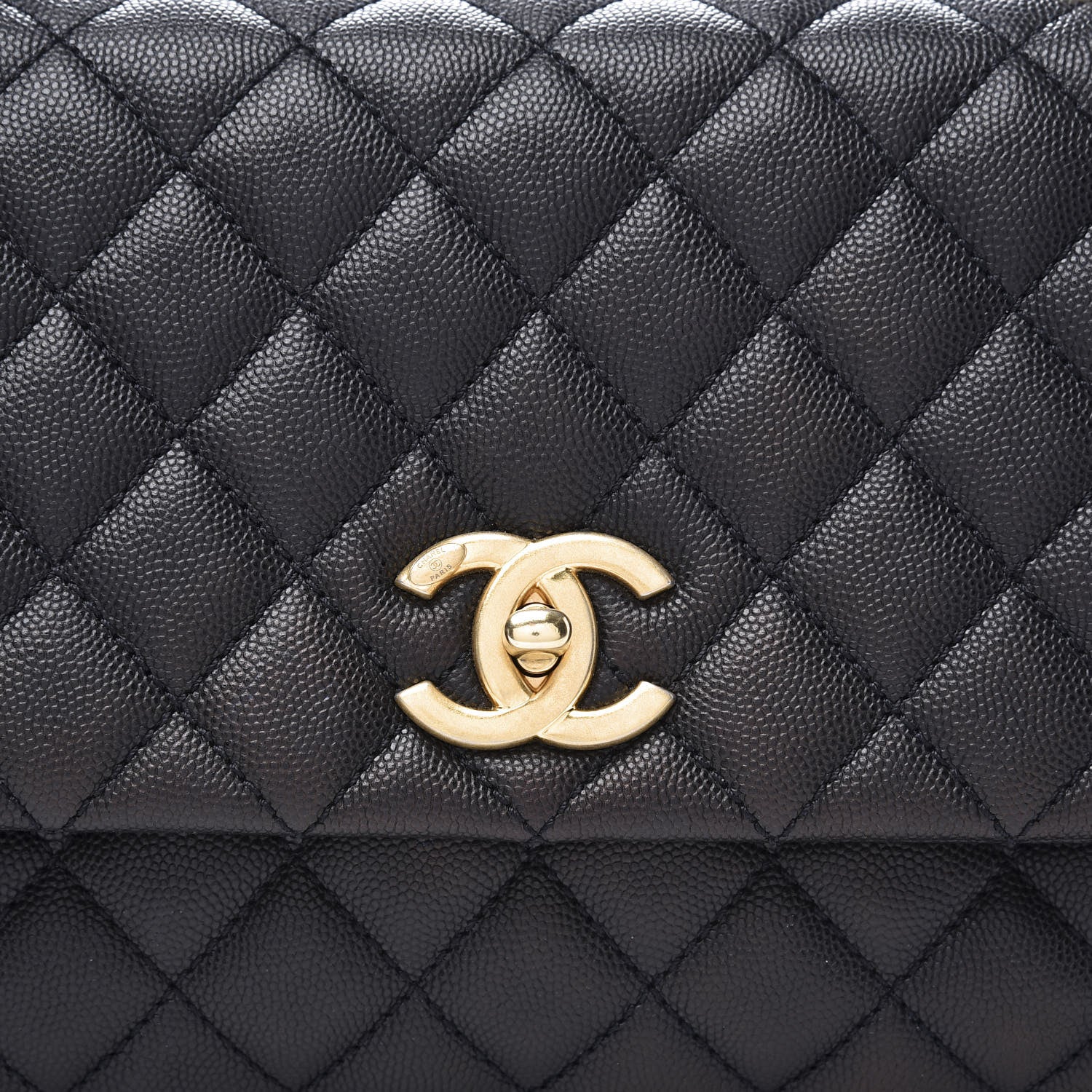 Chanel Caviar Lizard Embossed Quilted Small Coco Handle Flap Black 9 of 10