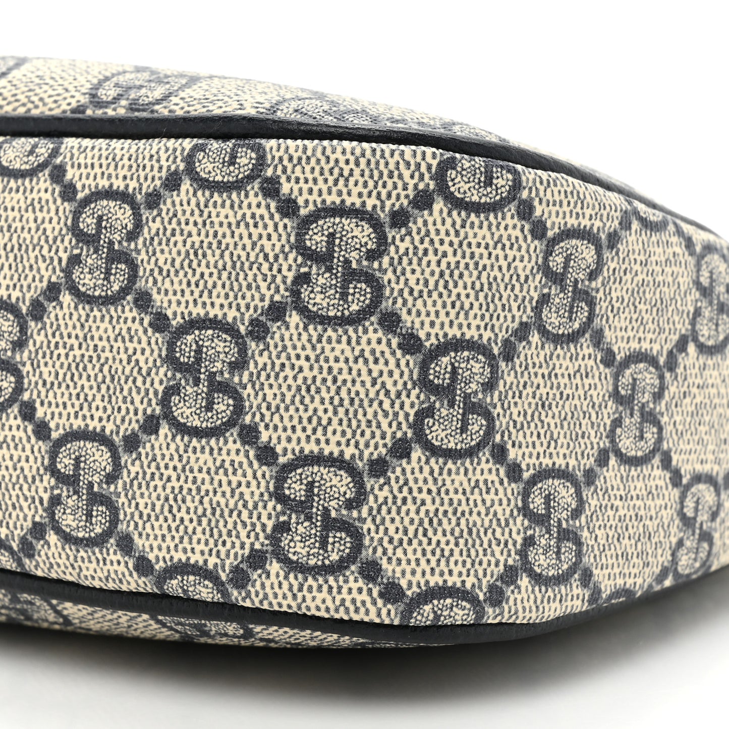 GG Supreme Monogram Textured Dollar Calfskin Web Small Ophidia GG Handbag Beige Blue