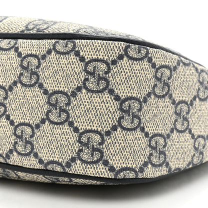 Gucci GG Supreme Monogram Textured Dollar Calfskin Web Small Ophidia GG Handbag Beige Blue 8 of 9