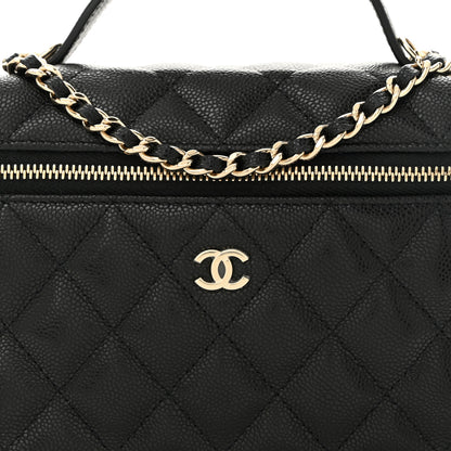 Chanel Caviar Quilted Top Handle Slim Vanity With Chain Black 8 of 11