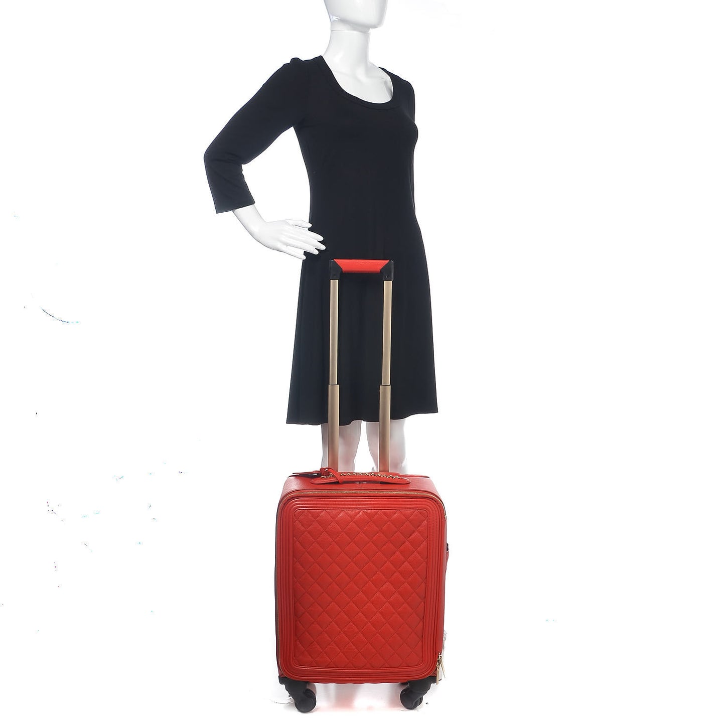 Calfskin Quilted Coco Case Trolley Red