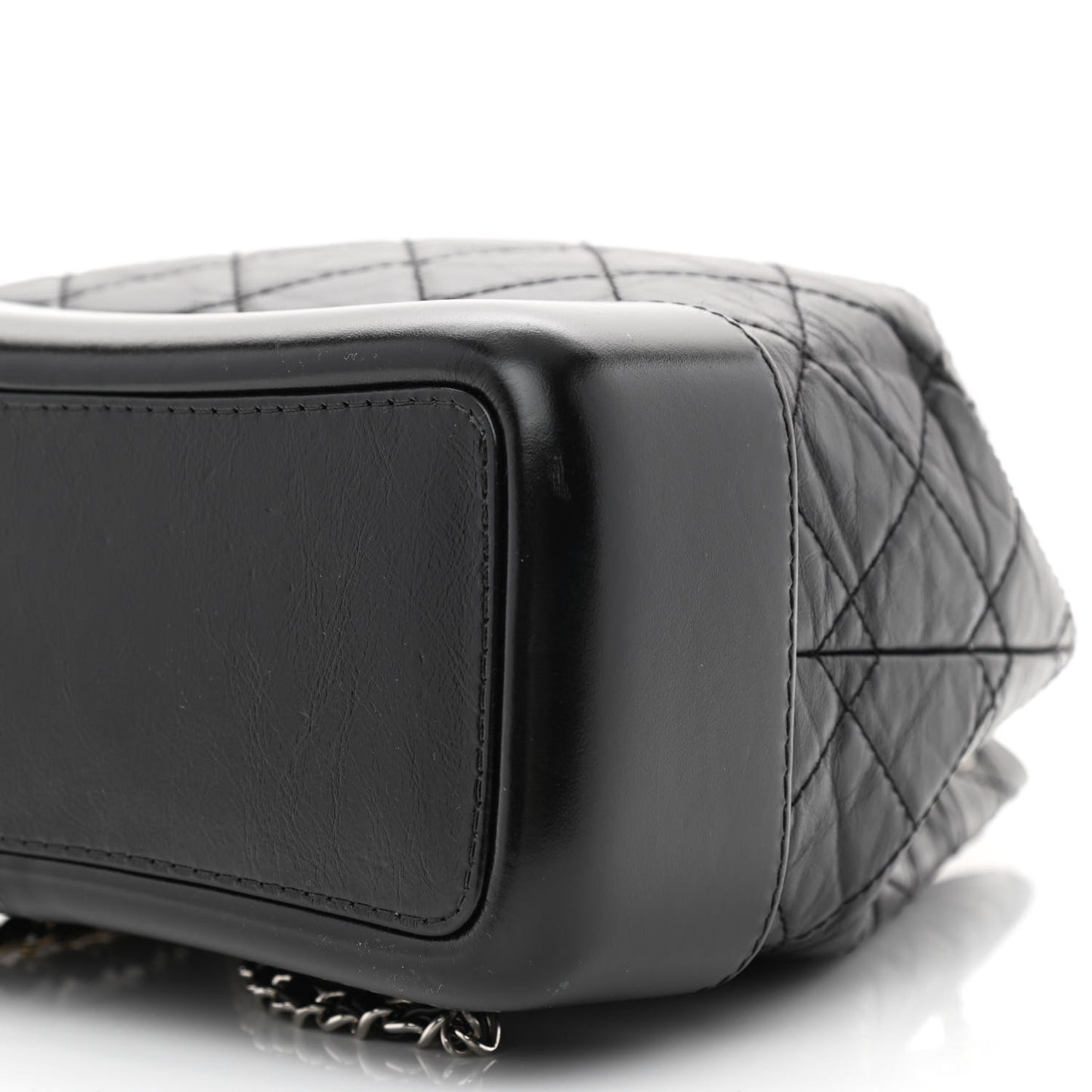 Aged Calfskin Quilted Small Gabrielle Backpack Black