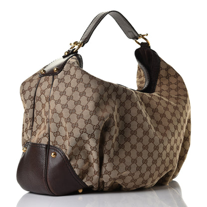 Gucci Monogram Large Jockey Hobo Dark Brown 2 of 6