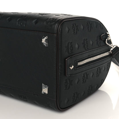 MCM Calfskin Ottomar Monogram Essential Boston Bag Black 9 of 9