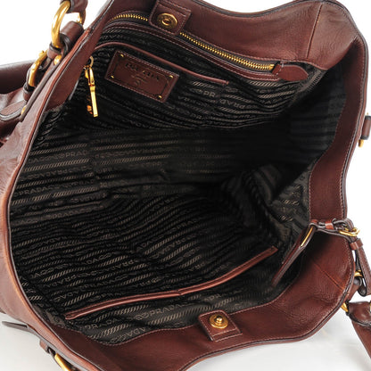 Prada Soft Calf Shoulder Bag Bruciato 5 of 8