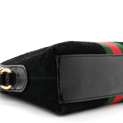 Gucci Suede Patent Web GG Small Ophidia Dome Shoulder Bag Black 9 of 10