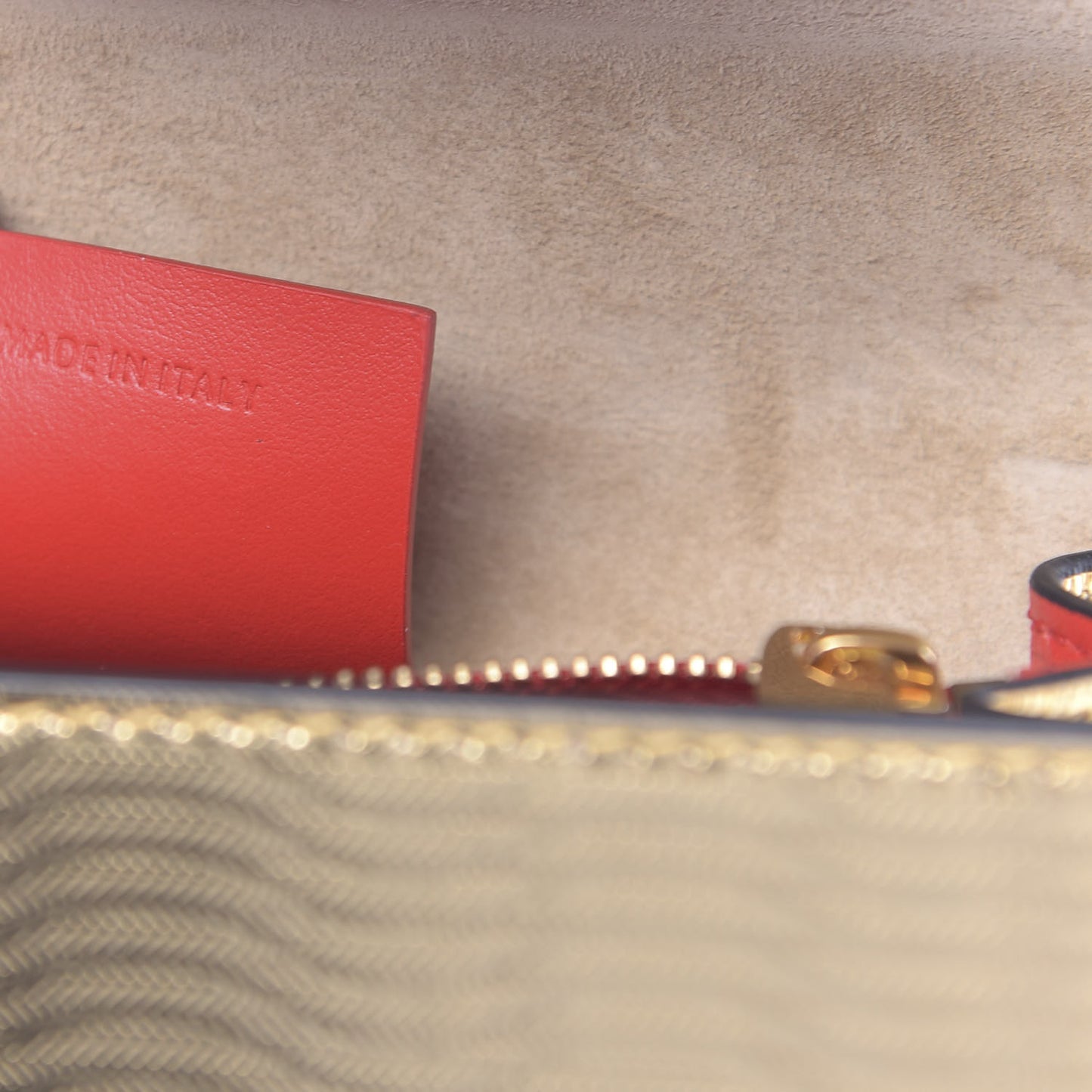Metallic Calfskin Mini Elisa Shoulder Bag Gold
