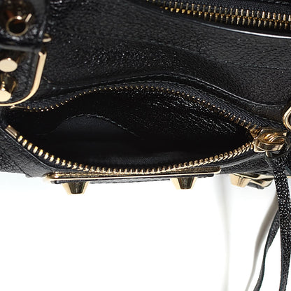 Balenciaga Chevre Gold Metallic Edge Hardware Mini City Black 9 of 12