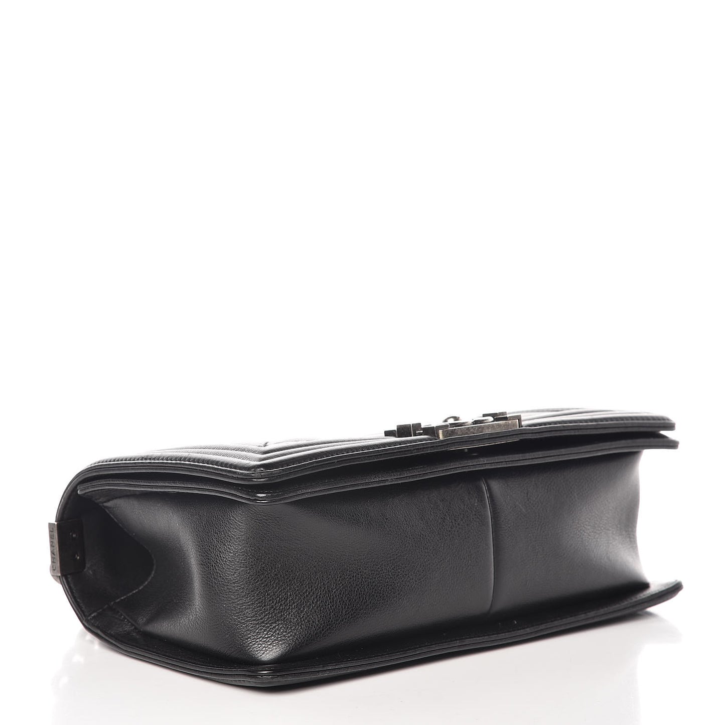 Calfskin Double Stitch Medium Boy Flap Black