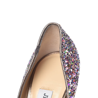 Jimmy Choo Glitter Fabric Vibe Peep Toe Platform Pumps 40 Multicolor 12 of 18