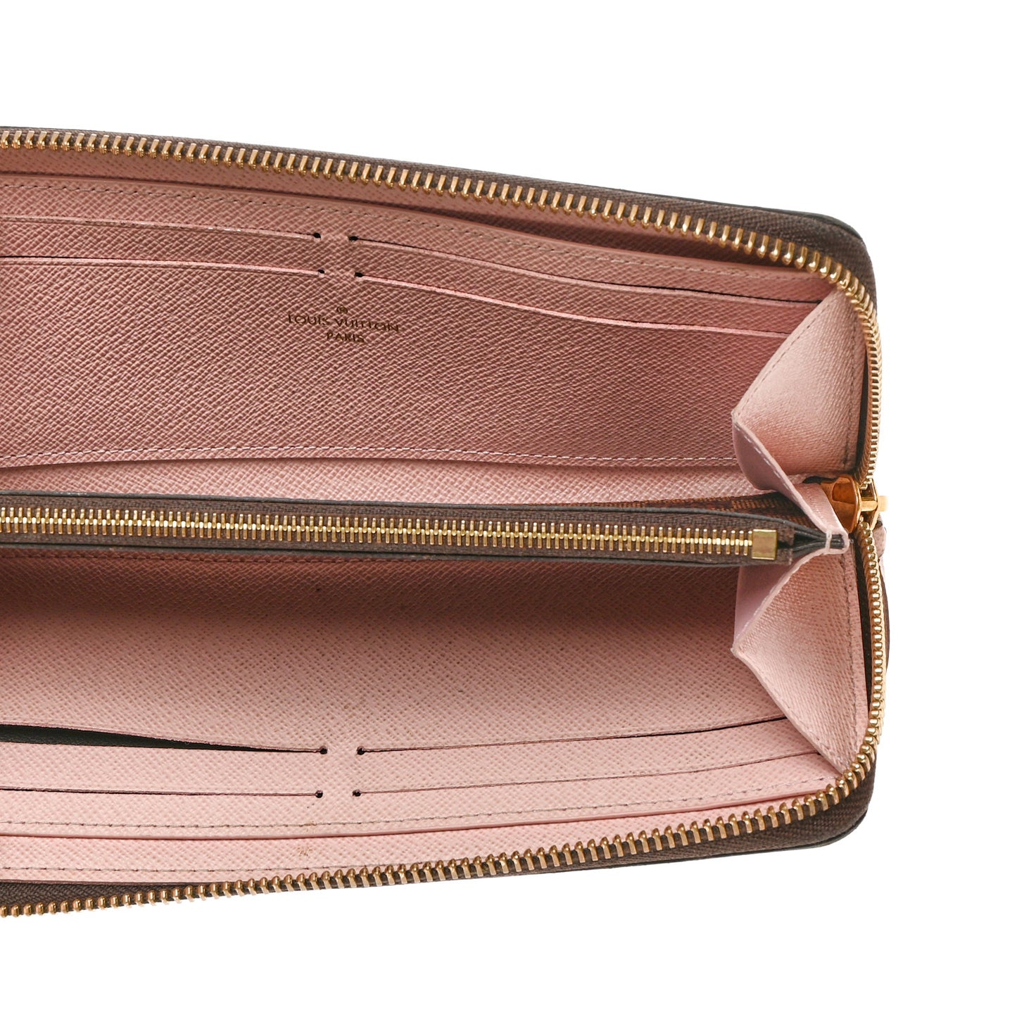 Damier Ebene Clemence Wallet Rose Ballerine