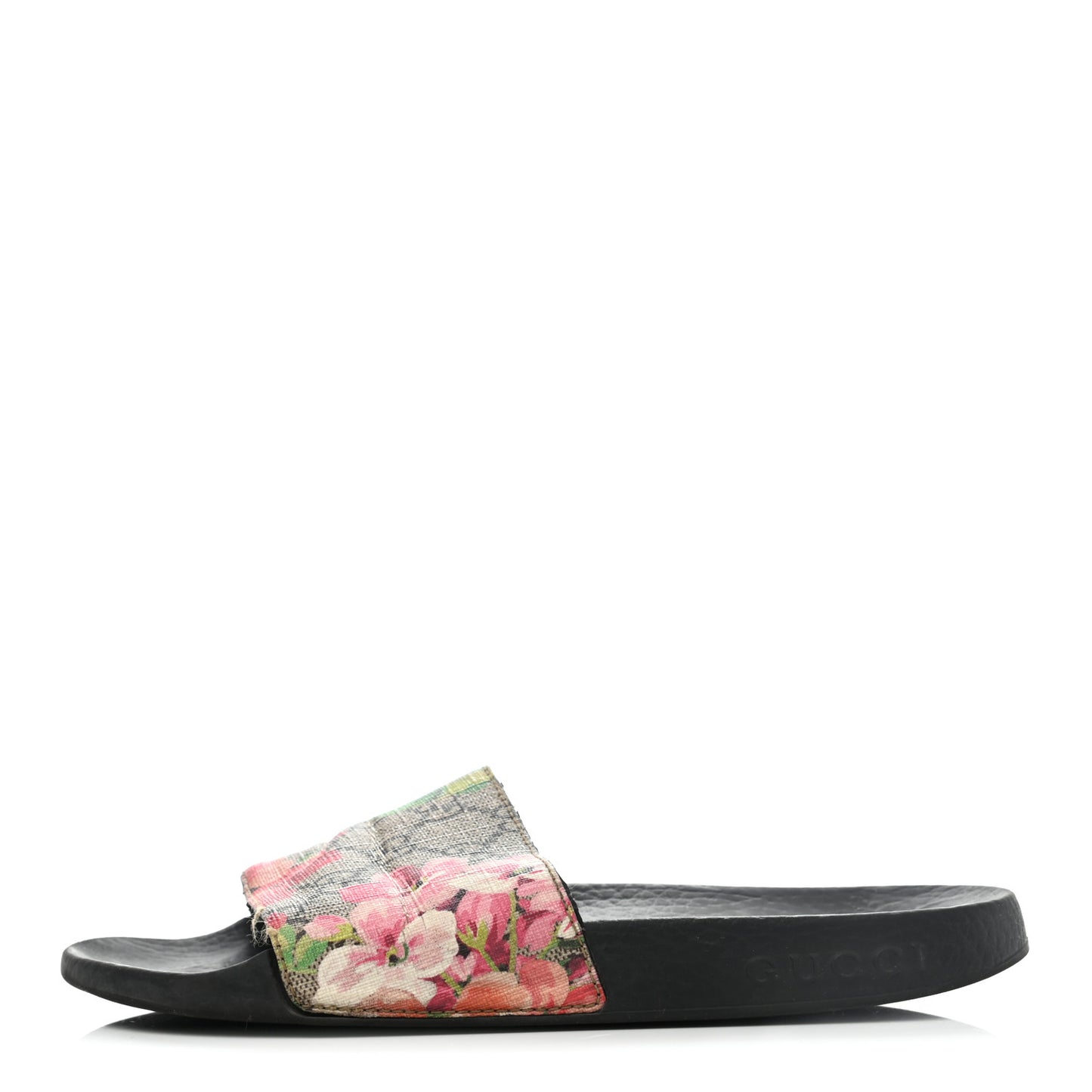 GG Supreme Monogram Blooms Slide Sandals 35 Beige Multicolor
