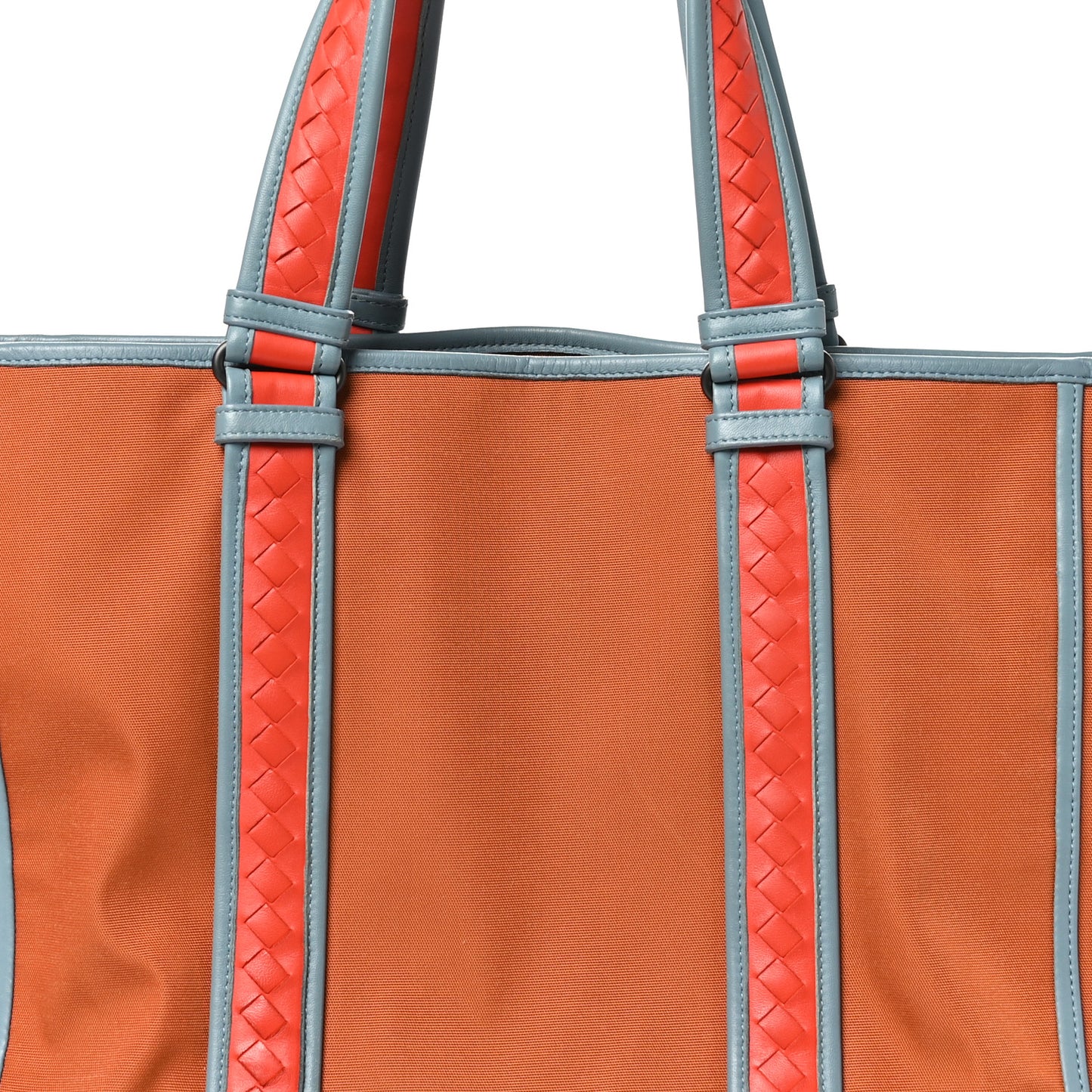 Tech Canvas Nappa Intrecciato Meridian Tote Orange Tweedia Poppy