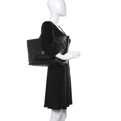 Chanel Sheepskin Caviar Quilted Large Shopping Tote Black 2 of 9