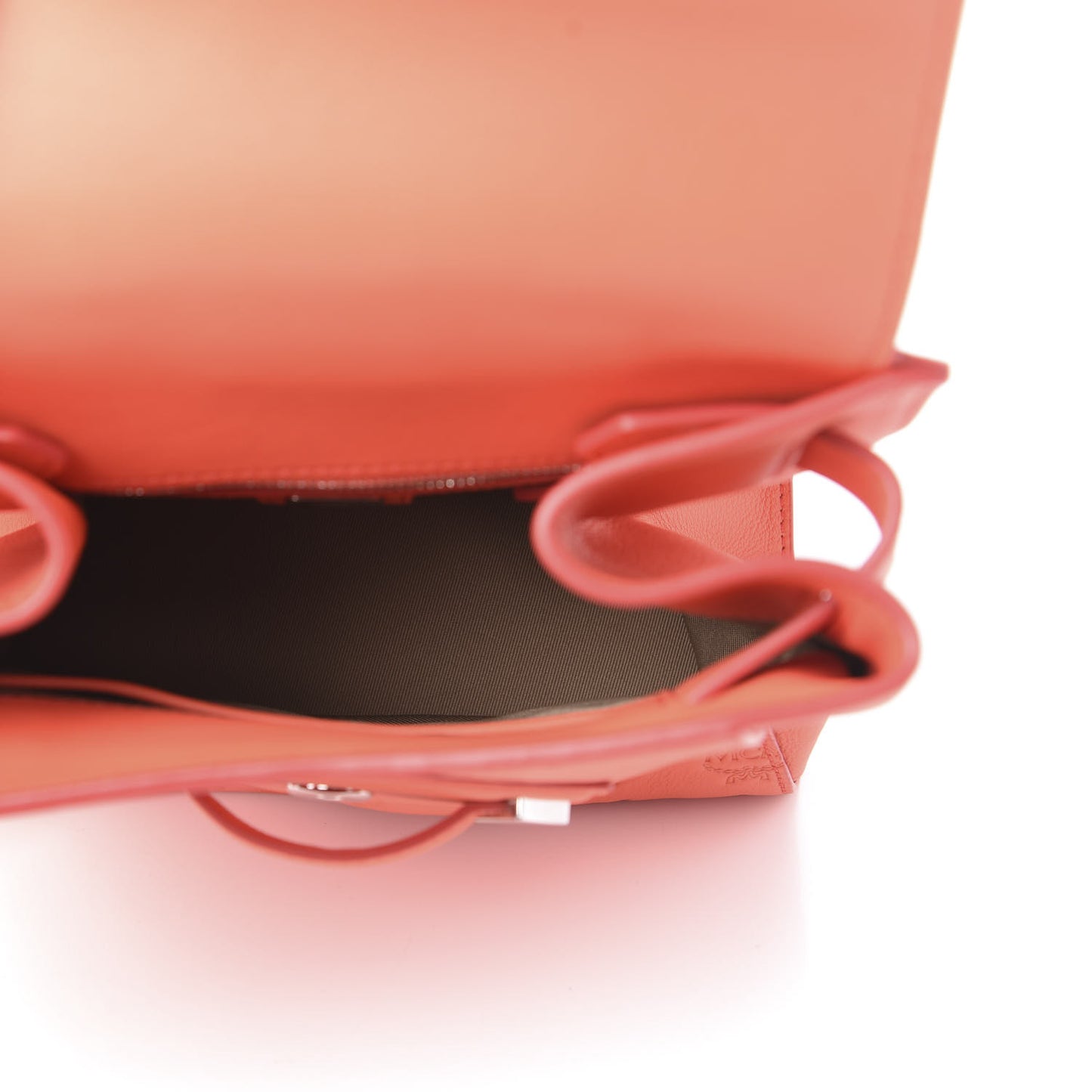 Calfskin Essential Monogram Small Backpack Hot Coral