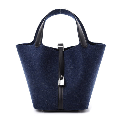 Hermes Feutre Swift Picotin Lock 22 MM Bleu Nuit Black 1 of 10