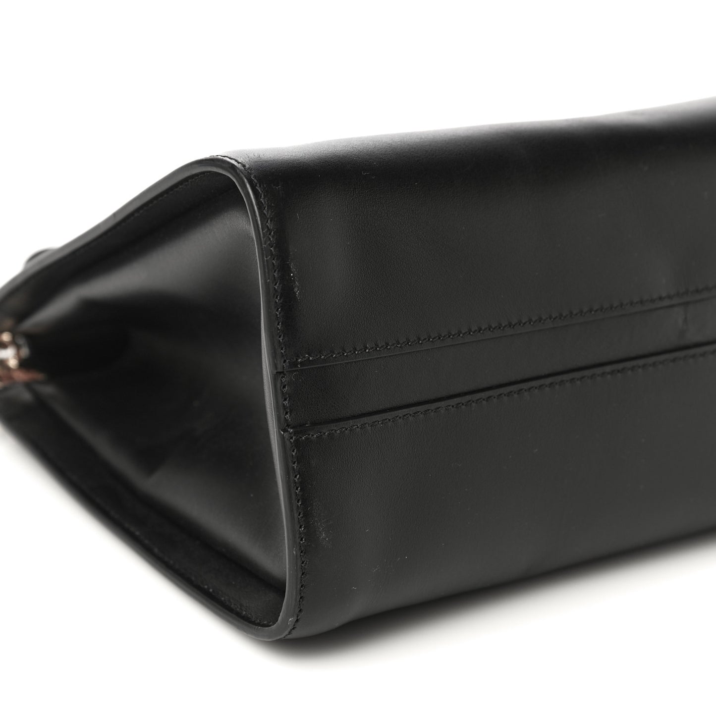 Shiny Calfskin Medium Annie Shoulder Bag Black