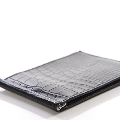 Hermes Shiny Alligator Poke Jungle Wallet Black 5 of 8