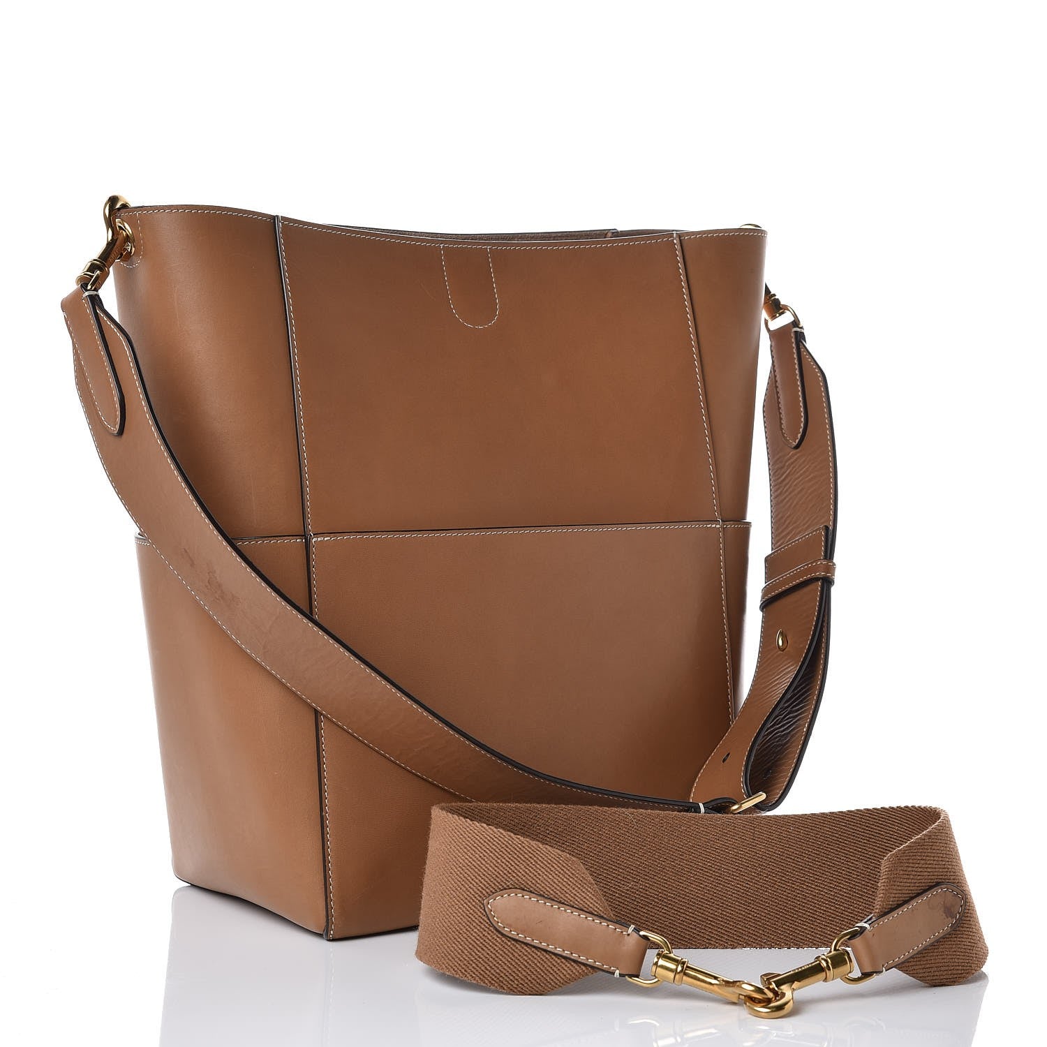 Celine Natural Calfskin Sangle Bucket Bag Light Camel 3 of 9