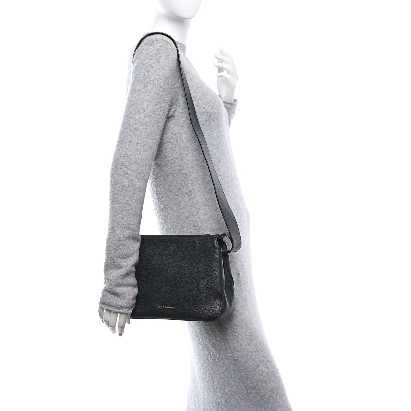 Soft Grain Calfskin House Check Small Helmsley Crossbody Black